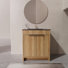 Valdren 30" Freestanding Double-Door Vanity with Yellow Pearwood Finish & Ceramic Basin