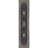 Hand-Knotted High-Quality Black Runner