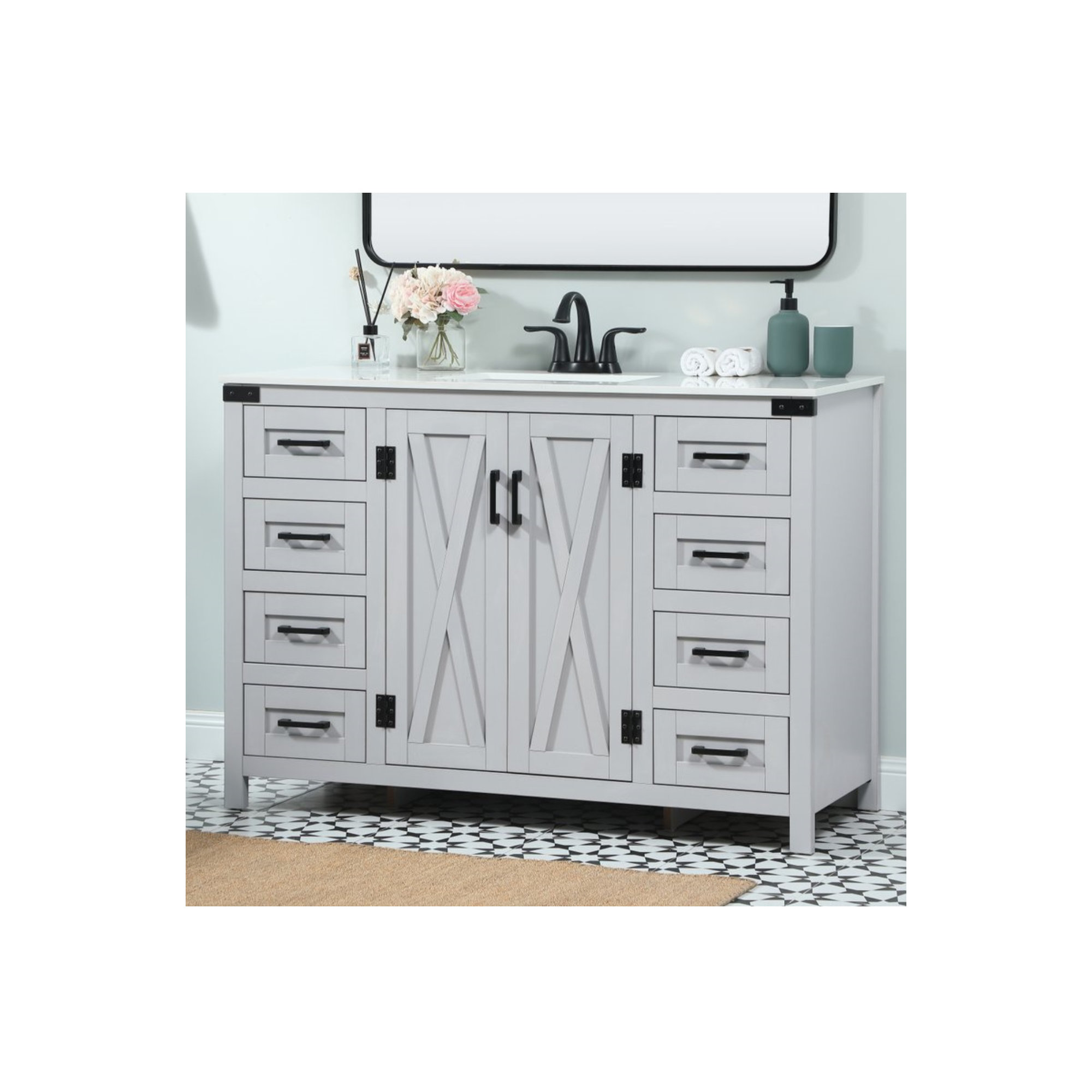 Slayton 48'' Single Bathroom Vanity, Gray