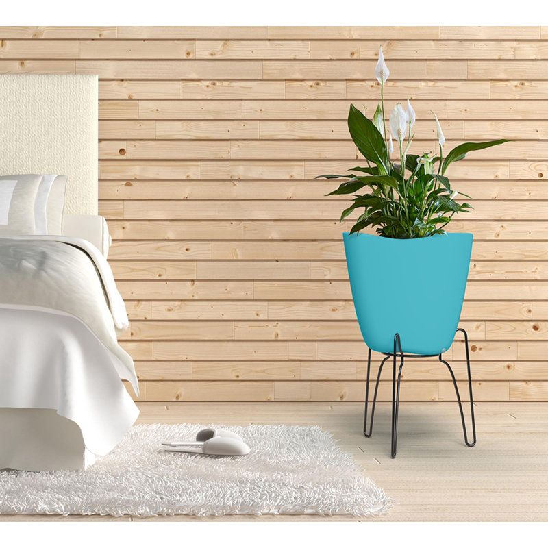 Pot à fleurs en résine de polyéthylène Clent, H 8,86 po x l 7,87 po x P 7,87 po, Vert
