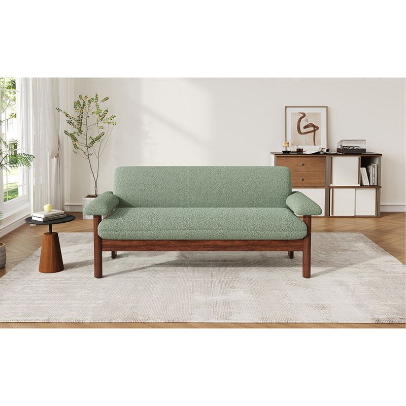 Canapé 2 places avec causeuse Modern, Vert, Green Polyester