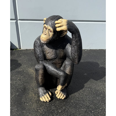 Monkey Chimpanzee Sitting Life Size Statue