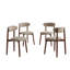 Ensemble de chaises de salle à manger rembourrées Modern 4 pièces avec dossier incurvé et structure en bois massif-1623526115