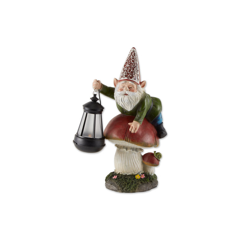 Gnome sur statue de champignon