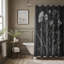 Motif floral noir et blanc - Rideau de douche standard 1 pièce-100722662