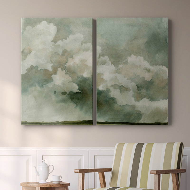 «Coming Rain I» - Toile tendue avec châssis de qualité supérieure - Prêt à accrocher