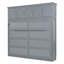 Lit escamotable double gris avec armoires supérieures, armoire-lit escamotable peu encombrante-124443140-124443139
