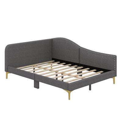 Upholstered Daybed With Headboard And Armrest