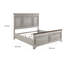 Kova Queen Size Bed, Clean Rustic Headboard Design, Brown Gray Oak Wood