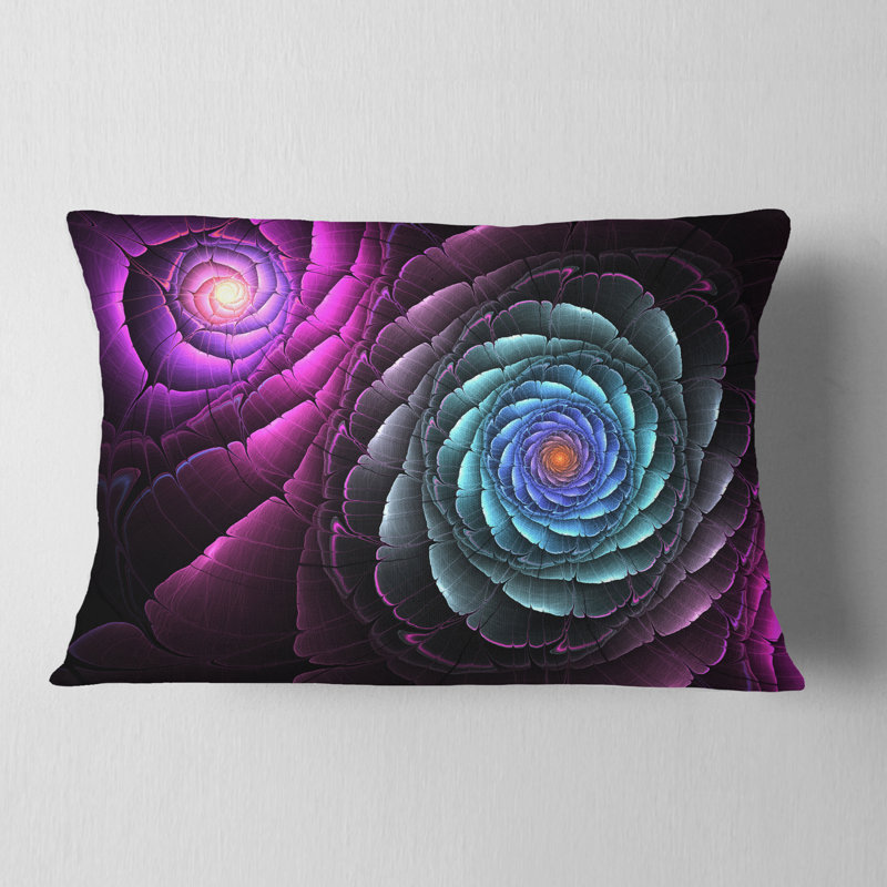 Coussin lombaire à fleur fractale floral