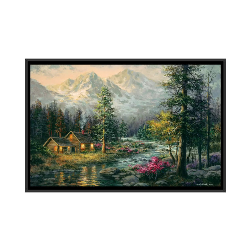 Camper Cabin par Niky Boehme - estampe numérique sur toile tendue avec châssis, H 18 po x l 26 po x P 1,5 po, Pas de tapis
