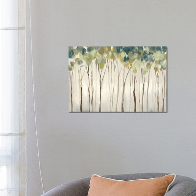 Viridian Treeline I by Jennifer Goldberger - Wrapped Canvas Painting