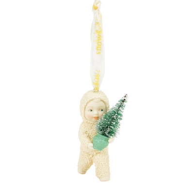Ornement rétro arbre de Noël Snowbabies Celebrations Jolly Jadeite 2,83 po