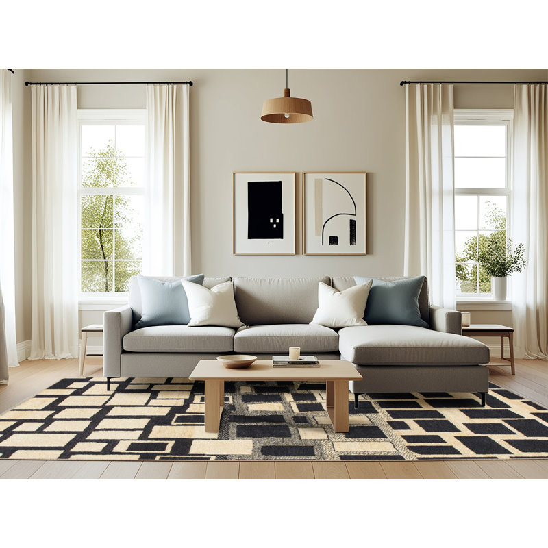 Tapis abstrait moderne 1515, Rectangle 6 pi x 9 pi