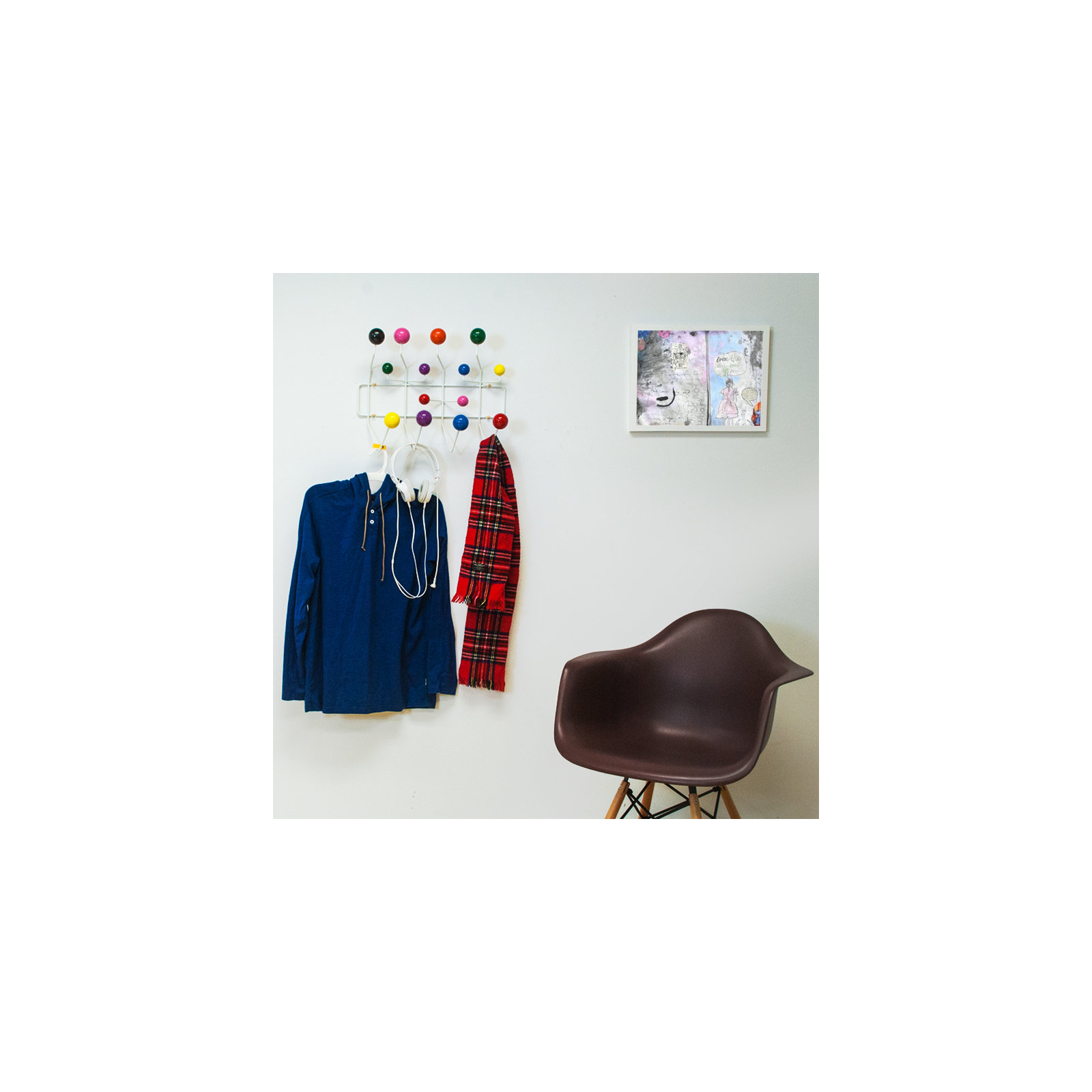 Joyelle Bubble Coat Rack, Red/Yellow/Green/White