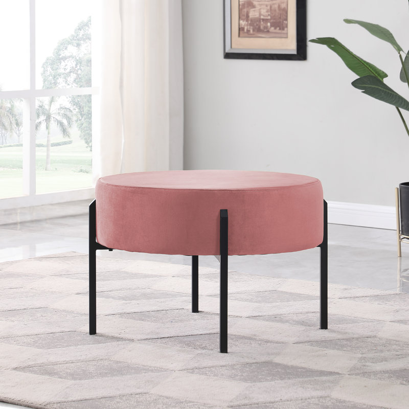 Repose-pieds rond moderne Epsom, Rosé