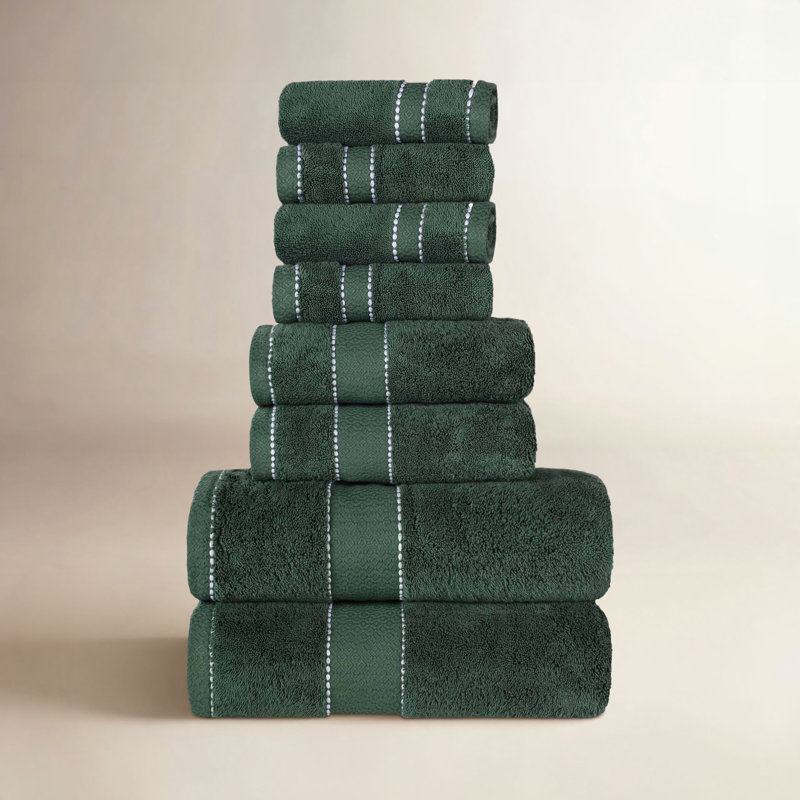 Ensemble de serviettes 8 pièces Niles, Vert forêt