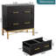 Classeur de bureau élégant à 2 tiroirs avec rails réglables pour dossiers de format lettre, légal et A4, finition blanche, pieds dorés, système de verrouillage, support mural optionnel, armoire de rangement idéale pour la maison,-133001264