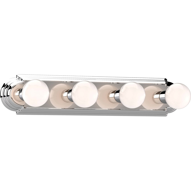 4-Light Indoor 24"W Chrome Wall Mount Vanity Light Bath Bar, Chrome