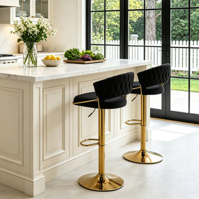 Christal Swivel Upholstered Adjustable Height Counter Stool