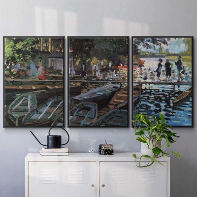 " Bathers at La Grenoullière by Monet " 3 Piece Art Print