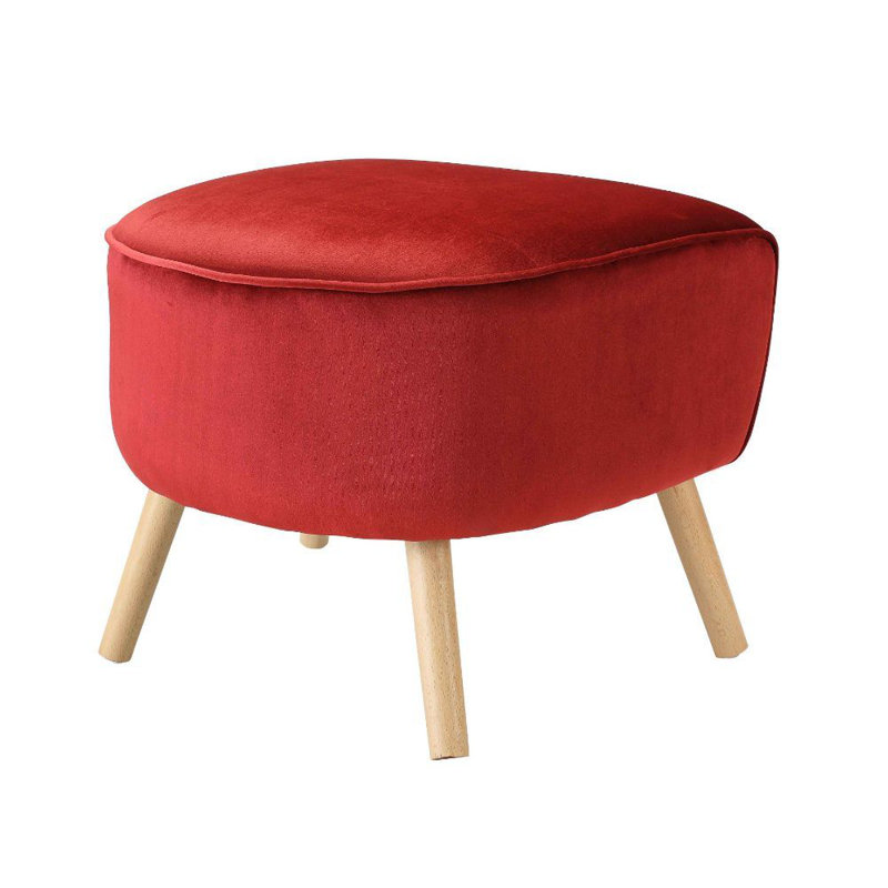 Repose-pieds standard en velours de 22 po Schofields, Velours rouge