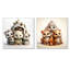 Joyfull Nursery Teddy Bears I - Ensemble de 2 reproductions sur toile d'ours en peluche-1136987301-1136987298