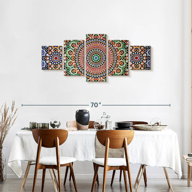 Kerner Traditional Moroccan Mosaic, 24" H x 55" W