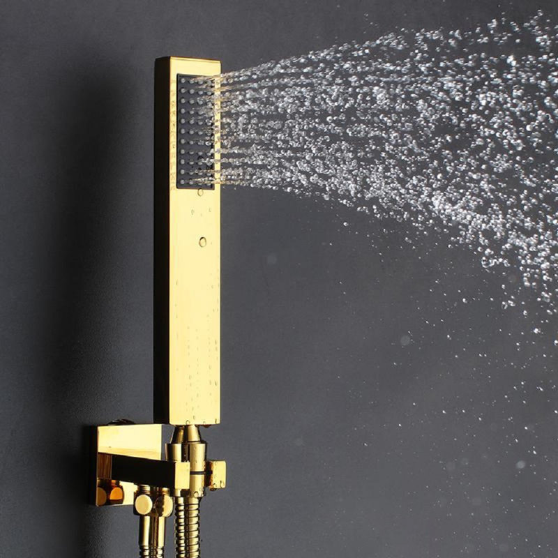 Ensemble de douche au plafond en laiton doré avec pommeau de douche L'aquila
