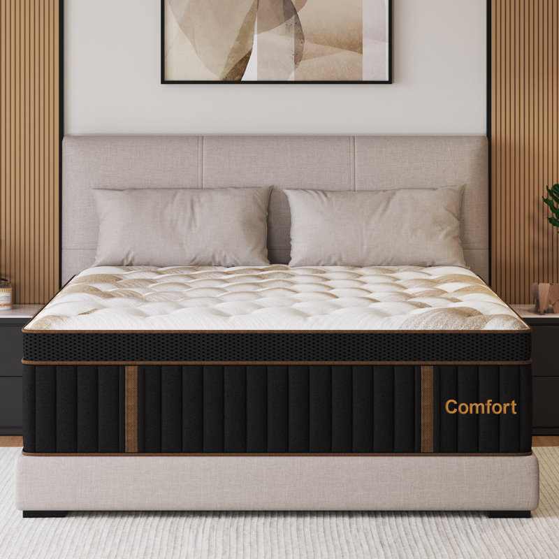 14'' Medium Hybrid Mattress With Cooling Gel Memory Foam & Pocket Coils, Motion Isolation Mattress In A Box, 14", Queen