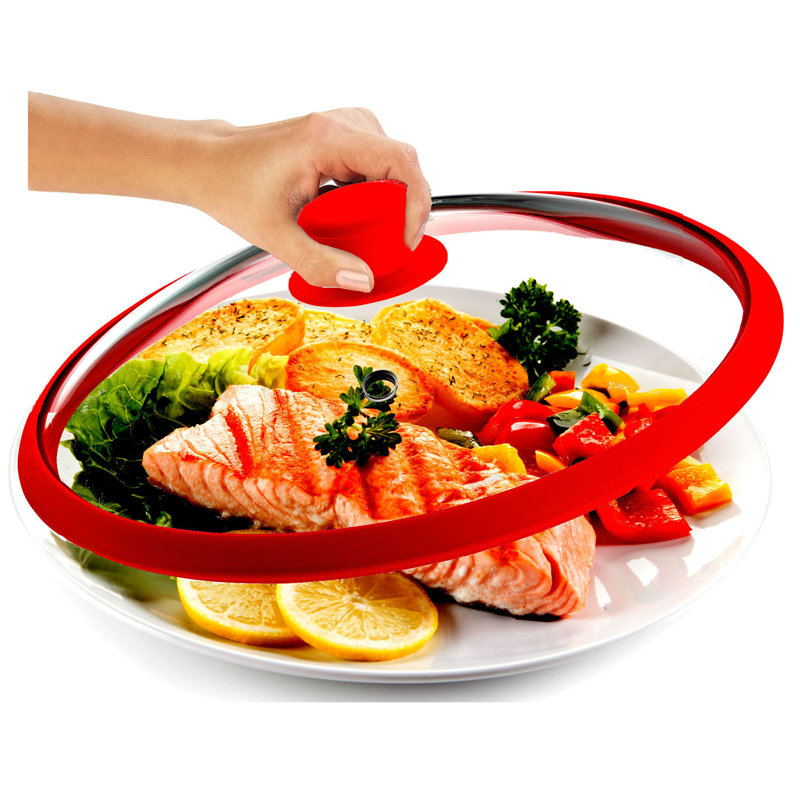 Couvercle en verre 10,5 po Bezrat, Rouge