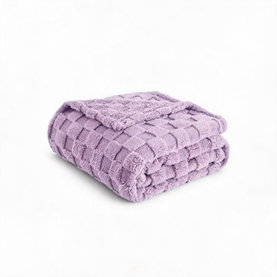 Purple Electric Heated Blanket 90x100 Inches Throw with LCD Controller Cozy Milk Velvet for Bed Couch
