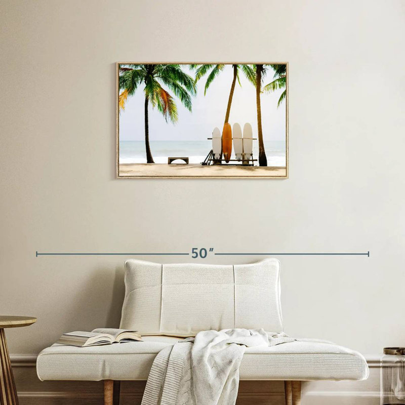 Configuration de la planche de surf, Cadre flottant en bois naturel, 31 po x 21 po