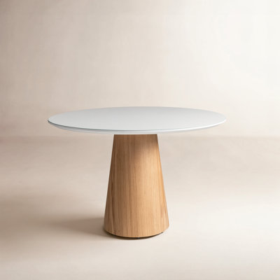 Burdon 47" Glass Top Pedestal Dining Table