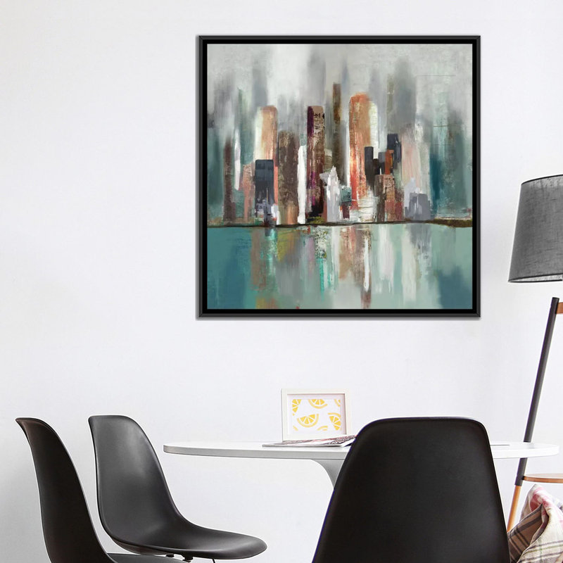 « éclairage ii », impression sur toile, H 18 po x l 18 po x P 1,5 po, Toile avec cadre noir, Pas de tapis