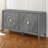 Rustic Kitchen Cabinet - Rubber Wood Construction, Distressed Finish,Rounded Door Design, Adjustable Shelves-1486234790