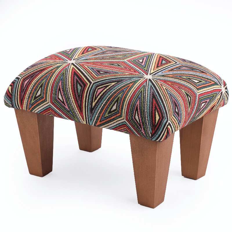 Ector 38cm Wide Rectangle Floral Footstool Ottoman
