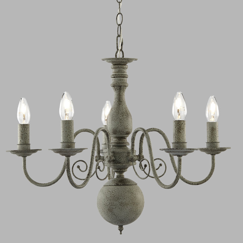 Lustre 5 lumières façon bougie Asher