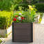 Jardinière surélevée en composite durable avec fond – Résistante aux intempéries et aux UV, montage facile, écologique – Carrée pour légumes, herbes aromatiques et fleurs – Terrasse, balcon – Dimensions : 49 x 49 x 45 cm, avec fond