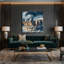 Chiens, art mural sur toile gris-2076979316