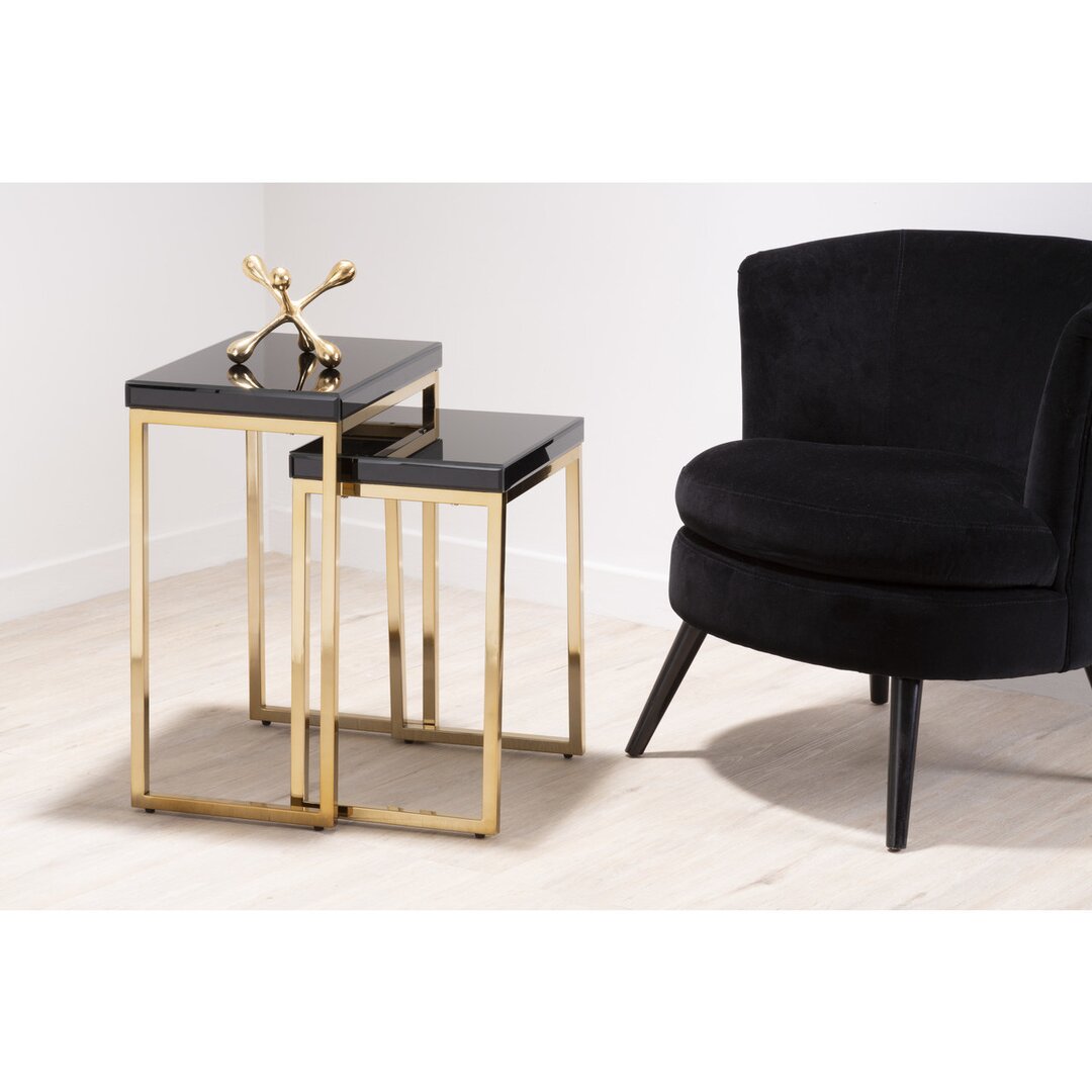 Functional And Space Saving Set Of 2 Nesting Tables, Versatile Couch Side Tables, Elegant Nesting Tables