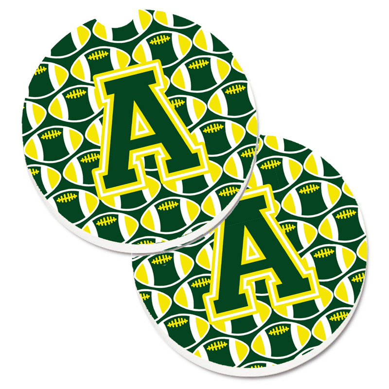 Sous-verre de football, A, Vert / Jaune