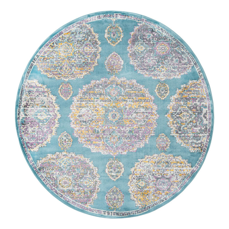 Paragon Floral Indoor Rug, Round 5'5"
