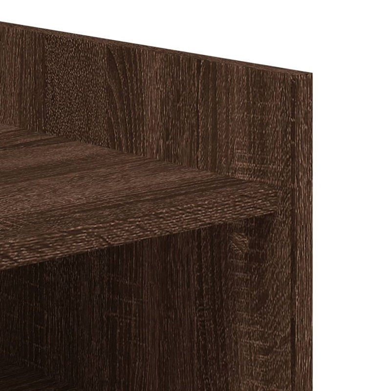 10 Pair Shoe Storage Cabinet, Brown Oak