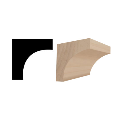 RMC M100 11/16 in.D x 11/16 in.W x 96in.L Stainable Finger-Joined Pine Cove Mould 3-pcs 24 Ft Total