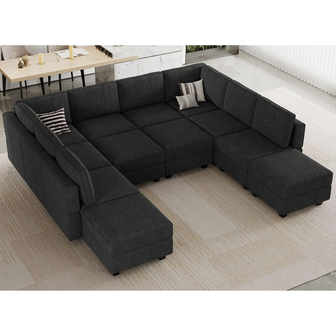 Neemi Modular Sleeper Sofa Bed Sectional Couch Oversized U Shaped Sofa With Storage Convertible Sofa Set Large Sectional Sofa Latitude Run® 