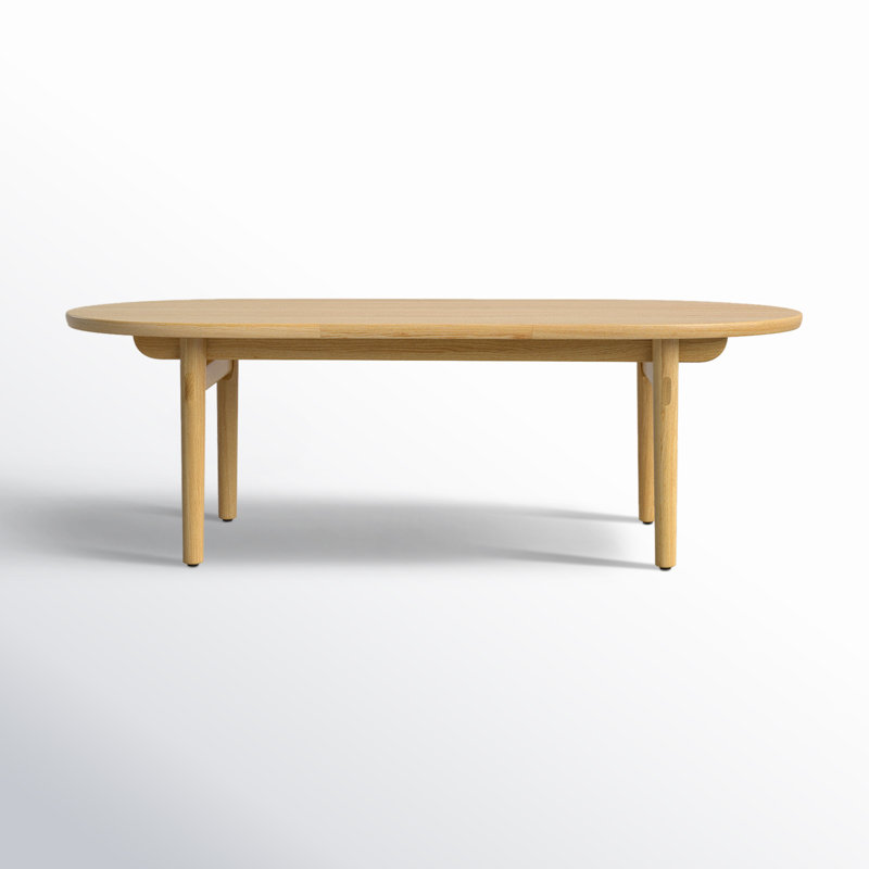 Table basse Mid-Century moderne ovale, naturel