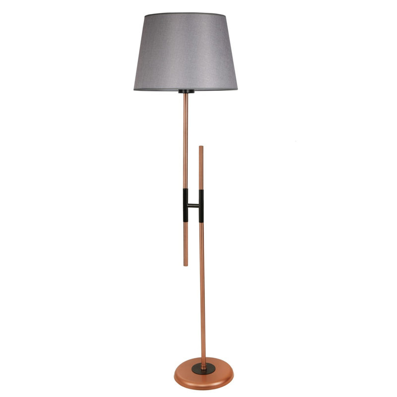 Lampe sur pied 65 po Razo, Noir, Or rose