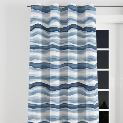 Rideaux à rayures pour chambre à coucher - Rideau à œillets Coastal Bonina - 1 panneau
