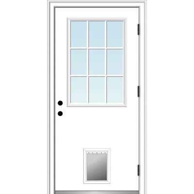 Clear Glass Primed Steel Prehung Front Entry Door -  Verona Home Design, ZZ364795L